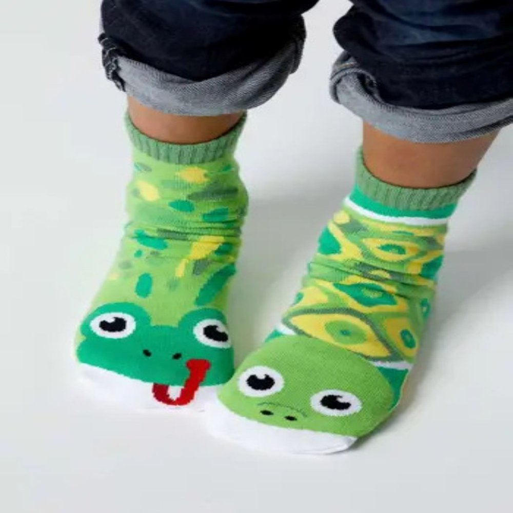 Frog and Turtle Mismatched Socks